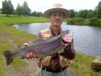 G Courtman from Startforth. 6lb rainbow caught on an white zonker